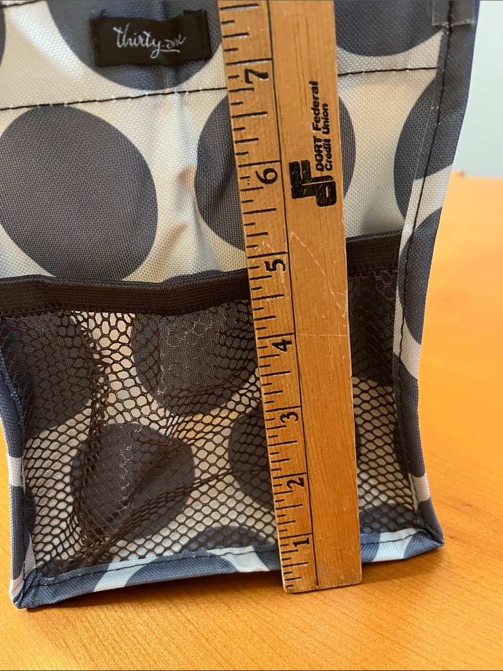 thirty-one Cream and Gray Polka Dot Tote - Picture 5 of 6